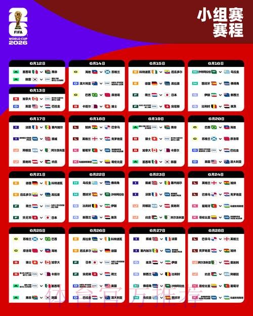 2026世界杯比赛时间完整版